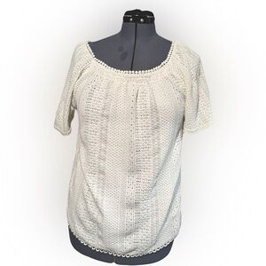 CABLE & GAUGE
Women's Solid Eyelet Knit Top